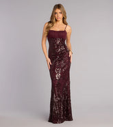 Indie Sequin Bow Column Formal Dress