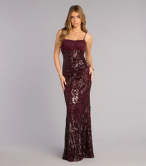 Indie Sequin Bow Column Formal Dress