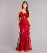 Sandy Glitter Corset Ball Gown
