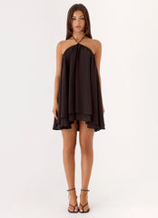 Alicelle Halter Mini Dress Brown