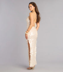 Vanna Payette Sequin Crochet Column Dress