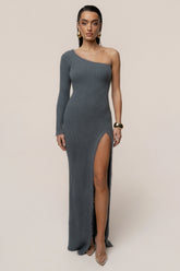 Alpine Elegance Slit Maxi Dress