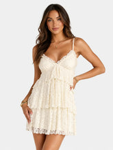 Sweet Looks V-Neck Lace Babydoll Dress