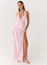 Chellie Wrap Maxi Dress Pink