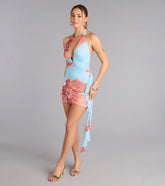 Vacation Glow Floral Mesh Bodycon Mini Dress