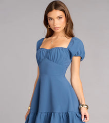 Sweet Moment Lace-Up Skater Dress