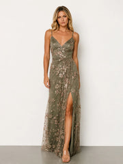 Marcia Sparkle Gown | Eucalyptus + Rose Gold