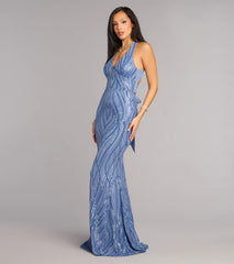Kate Sequin Chiffon Tie Mermaid Formal Dress