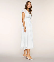 Garden Kisses Flutter Sleeve Midi Dress