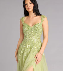 Ashley Applique Lace-Up Tulle Ball Gown