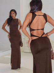 Undeniable Cut Out Maxi Dress Brown