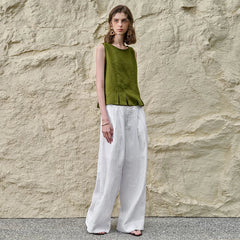 Duttini | Pleated Hem Linen Top