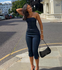 Booked And Busy Denim Capri Pants