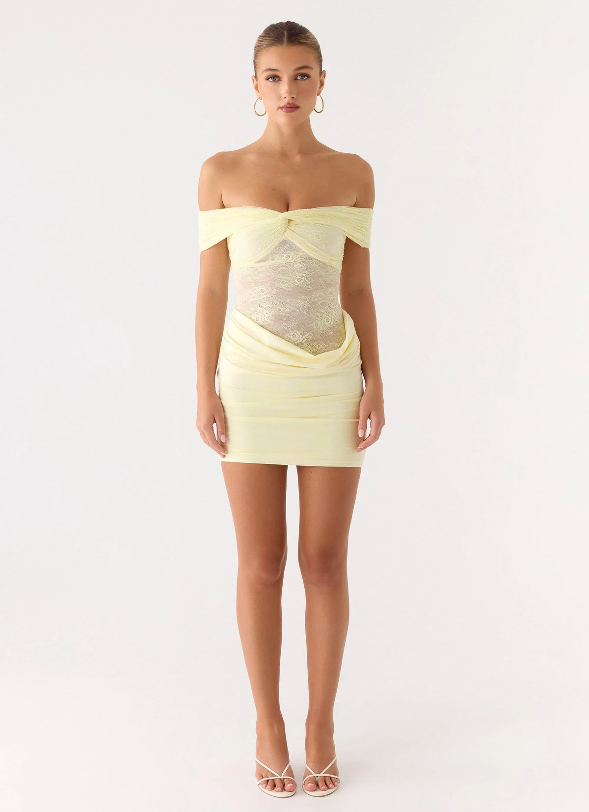 Either Way Off Shoulder Mini Dress Yellow