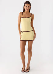 Felicia Asymmetrical Mini Dress - Yellow