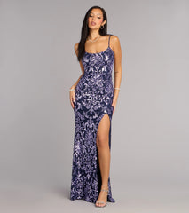 Rylee Sequin Lace-Up Formal Dress