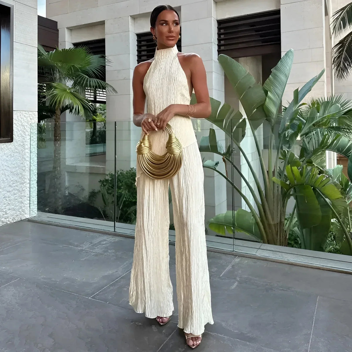 Briarlee | Women'S Pleated Summer Vacation Two-Piece Set