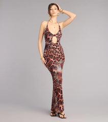 Wildly Fierce Leopard Floral Maxi Dress