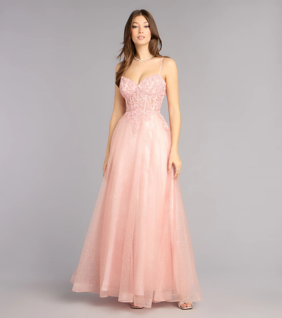 Lexi Glitter Corset A-Line Ball Gown