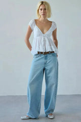 Celeste Lace V Neck Top