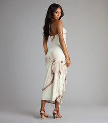 Guest List Glam Abstract Halter Maxi Dress