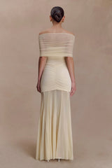 Caspian Off Shoulder Mesh Maxi Dress