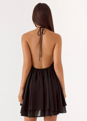 Alicelle Halter Mini Dress Brown