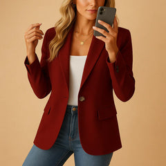 Rosalie Notched Single Button Blazer