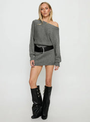 Bellamie Long Sleeve Mini Dress Grey