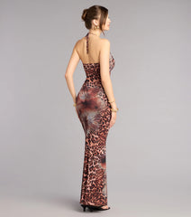Wildly Fierce Leopard Floral Maxi Dress