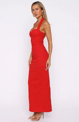 Crimson Gala Maxi Dress