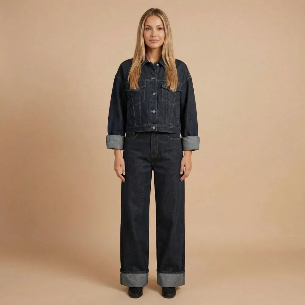 Riley Wide Leg Denim Set