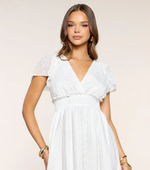 Garden Kisses Flutter Sleeve Midi Dress