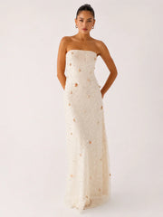 Orelli Shell Sequin Knit Maxi Dress - Ivory