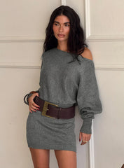 Bellamie Long Sleeve Mini Dress Grey