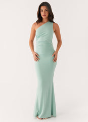 Imagine This One Shoulder Maxi Dress - Mint