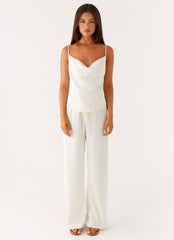 Kaia Cowl Neck Top - Butter
