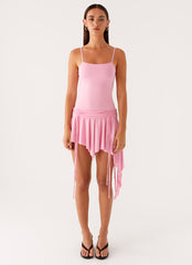 Lino Mini Dress - Baby Pink