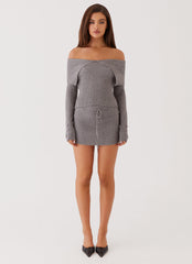 Frankie Arrow Knit Long Sleeve Top - Charcoal