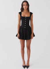 Isabella Denim Bustier Dress - Black