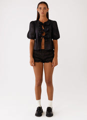 Western Wind Tie Top - Black