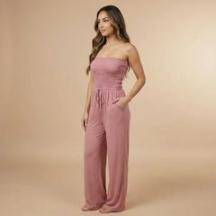 Maya Smocked Maxi Jumpsuit