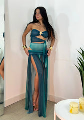 Talia Mesh Set Maxi Dress