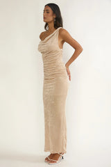 Callen Ruched Maxi Dress Champagne
