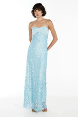 Duttini | Sculpted Petal Texture Strapless Evening Dress