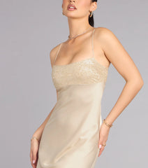 Carrie Satin Sequin Lace-Up Formal Dress