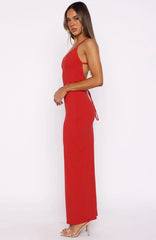Crimson Flame Maxi Dress