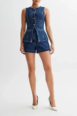Riley Denim Shorts Set