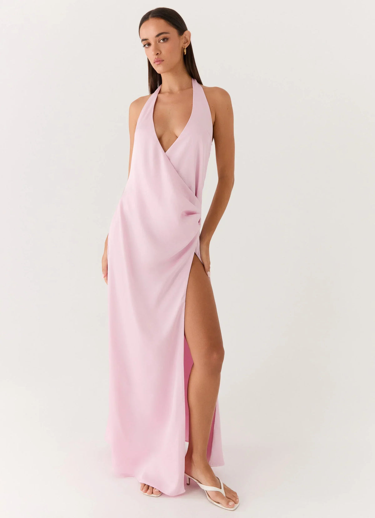 Chellie Wrap Maxi Dress Pink