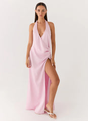 Chellie Wrap Maxi Dress Pink